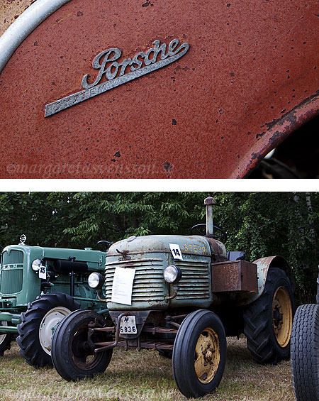 Porschemärke och en Steyrtraktor